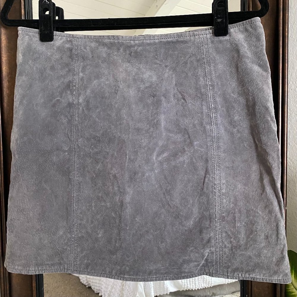 BlankNYC Grey Suede Mini Skirt
